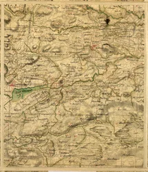 Mappa di Roy della Scozia meridionale, contenente Loch Whinnoch