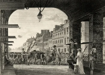Il corteo funebre di George Washington lungo High Street a Filadelfia