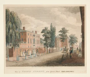 Veduta di Third Street, da Spruce Street, Filadelfia