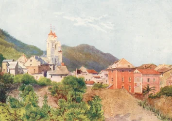 Laigueglia, near Alassio (colour litho)