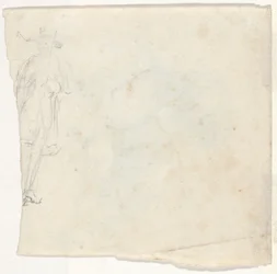 Schizzo di un uomo in piedi (verso)