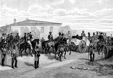 La sepoltura di Lord Raglan vicino a Sebastopoli, Crimea, Russia, 1855