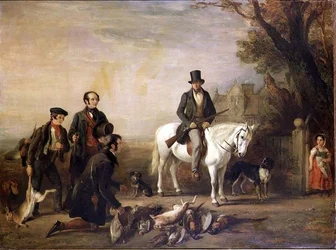 La fine della giornata: William Scrope su un pony bianco
