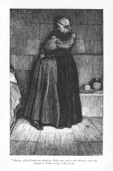 Hetty Sorrel, condannata a morte per infanticidio, confortata in prigione dal suo cugino predicatore metodista, Dinah Morris. La condanna di Hetty è commutata in deportazione grazie all