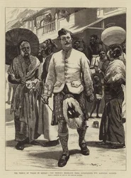 Il Principe di Galles a Ceylon, il pifferaio delle Highland del Principe che stupisce i nativi di Kandyan