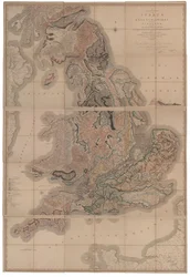 Delineazione degli Strati di Inghilterra e Galles con una Parte della Scozia La prima mappa geologica