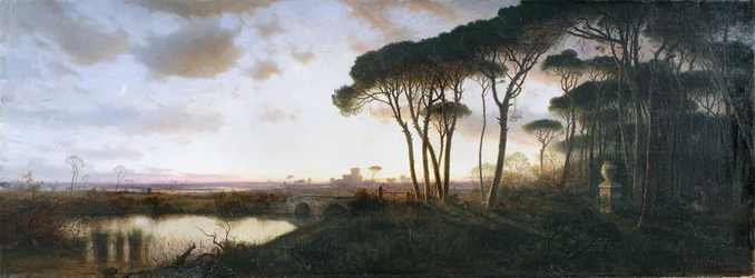 Castello di Ostia visto dalla pineta di Castel Fusano, 1881