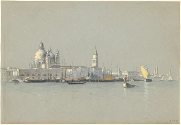Veduta attraverso il Canale della Giudecca verso la Salute e il Campanile di San Marco