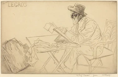 Alphonse Legros che disegna