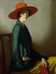 Signora con cappello rosso