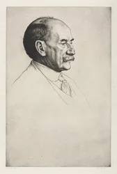 Thomas Hardy, di profilo a destra, 1910