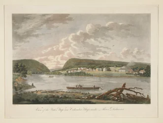 Veduta del Water Gap e delle vetrerie colombiane, fiume Delaware