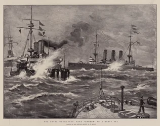 Le manovre navali, H M S Benbow in mare agitato