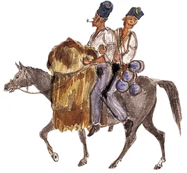 Una corvée di foraggiamento “Bono Johnny”, guerra di Crimea, ca. 1854-1856