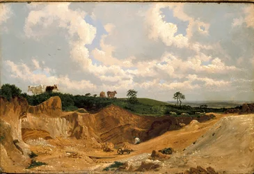 Cava di ghiaia su Shotover Hill, vicino a Oxford, c1818