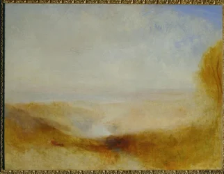 Paesaggio con fiume e baia in lontananza