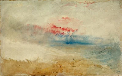 Cielo rosso su una spiaggia