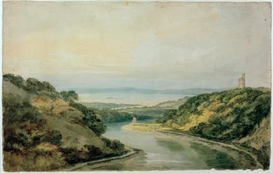 La gola di Avon verso il canale di Bristol, con Cooks Folly