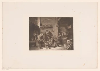 Interno con un medico e un barbiere