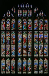 La Natività e il tema del Battesimo, 1859 (vetrata)