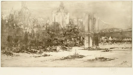 Ponte di Brooklyn, New York (grande tavola)