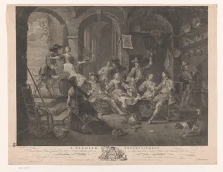 Interno con compagnia che fuma e beve (serie: Voornaamste schilderijen van Engeland)