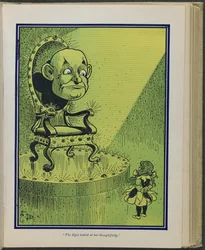 "Gli occhi la guardarono pensierosi", illustrazione da "Il meraviglioso mago di Oz" di Lyman Frank Baum