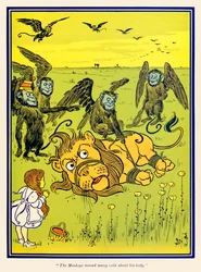 "Le scimmie avvolsero molte spire intorno al suo corpo." da "Il meraviglioso mago di Oz" di L. Frank Baum