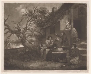 Uomini che conversano in una locanda