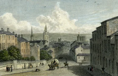 Newcastle da Westgate Hill, inciso da Edward Finden, 1830