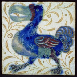 Piastrella con disegno di uccello (ceramica)