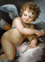 "Cupidon", quadro di William Hoare (1707-1792) 18° secolo
