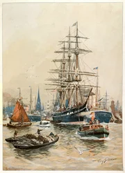 Il porto di Amburgo, XX secolo (illustrazione)