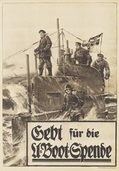 Dona alla raccolta fondi per il sottomarino. Poster, 1917
