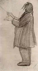 Johannes Brahms (1833-1897) compositore tedesco, che dirige