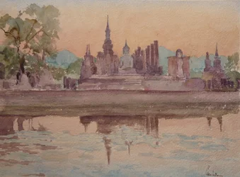 Tramonto, Wat Maharthat, Sukhotai
