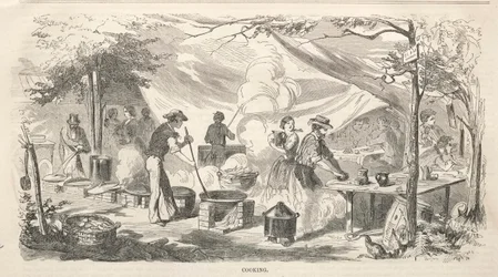 Schizzi di un incontro al campo: cucina, 1858