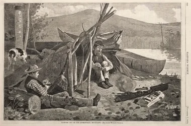 Campeggio nelle montagne Adirondack, 1874