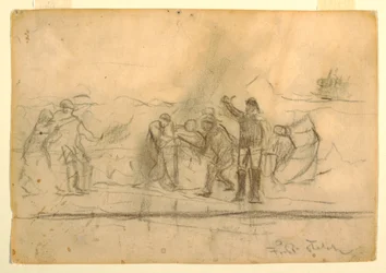 Disegno, primo schizzo per "Il naufragio", 1885-86