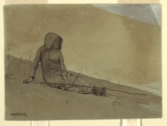 Disegno, Ragazza seduta su una collina, 1878