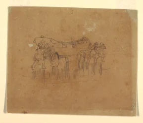 Disegno, Scialuppa con carrozza (studio per "Il naufragio", dipinto a olio del 1896, Carnegie Institute, Pittsburgh, PA), 1895-96 [o forse 1881].
