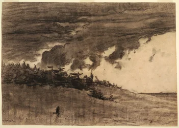 Disegno, Tempesta in arrivo (riva con cielo coperto), probabilmente 1884