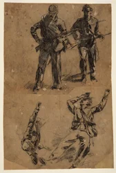 Disegno, Studi di soldati, 1863-65