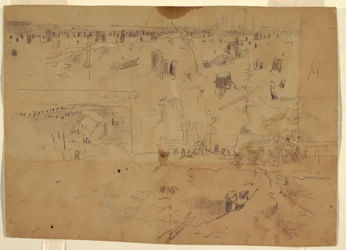 Disegno, Studi di un campo di battaglia con ceppi e tronchi d