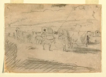 Disegno, treno di carri dell