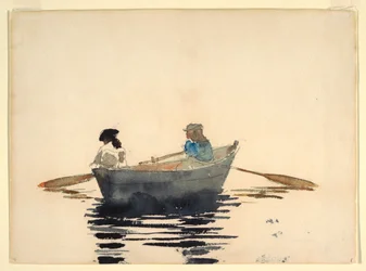 Disegno, Due ragazze in barca a remi, 1876-80