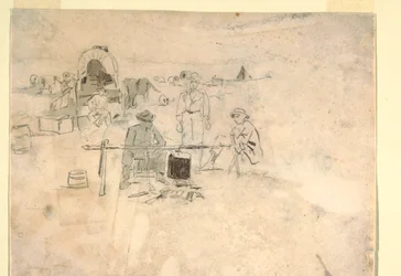 Disegno, Due studi di un trombettiere, 1862-64