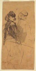 Disegno, Due studi di una ragazza che si guarda alle spalle, 1862 ca.