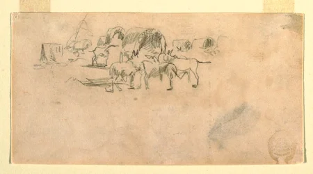 Disegno, Treno di carri in accampamento, 1862