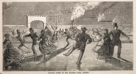Scena serale al parco di pattinaggio, Boston, 1859